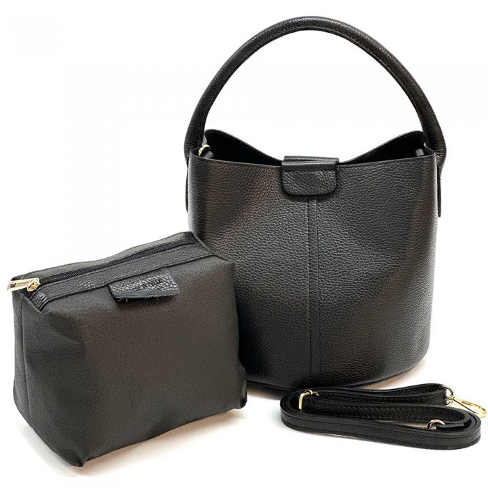 Agostina Leather Bucket Bag