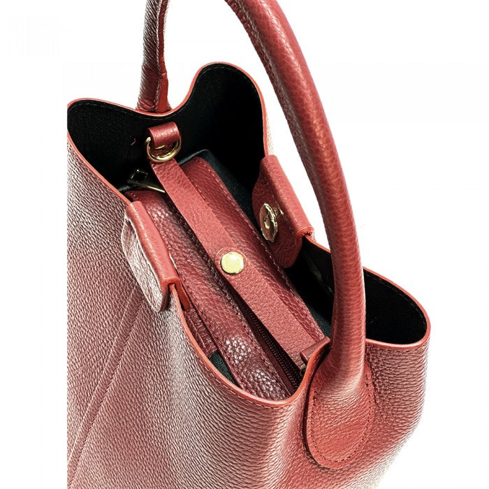 Agostina Leather Bucket Bag