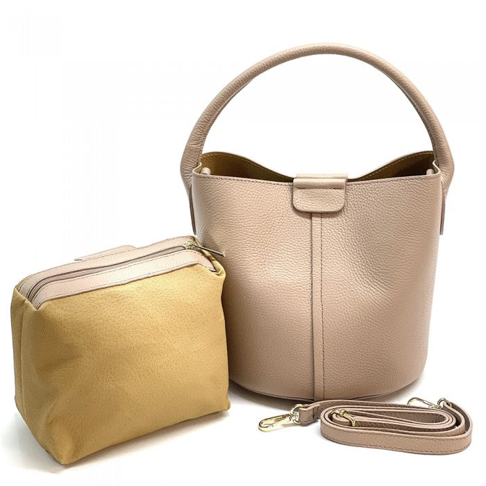 Agostina Leather Bucket Bag