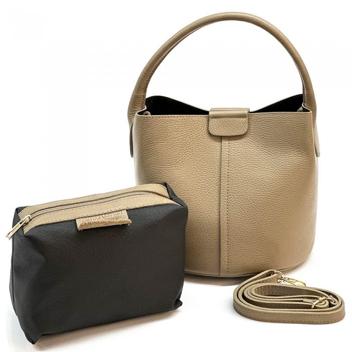 Agostina Leather Bucket Bag