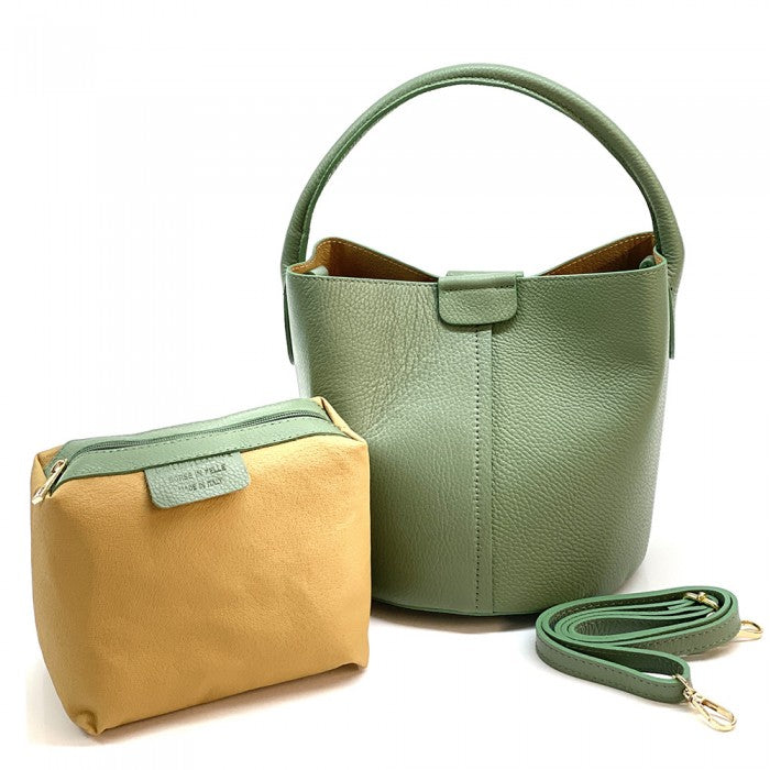 Agostina Leather Bucket Bag