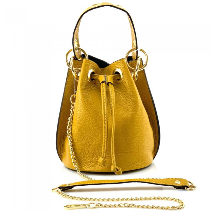 Fiammetta leather bucket bag