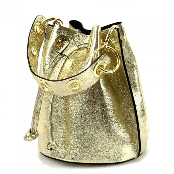 Fiammetta leather bucket bag