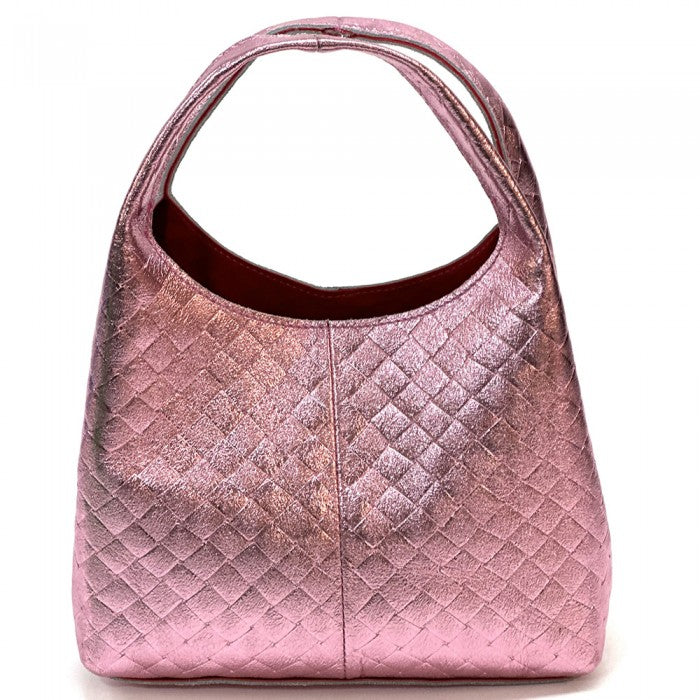 Regina Italian Handmade Quilted Leather Hobo Bag
