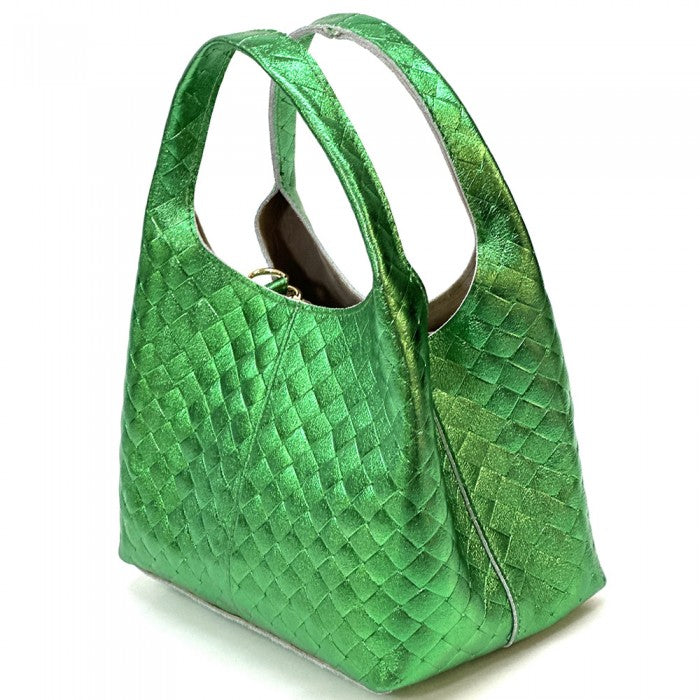 Regina Italian Handmade Quilted Leather Hobo Bag