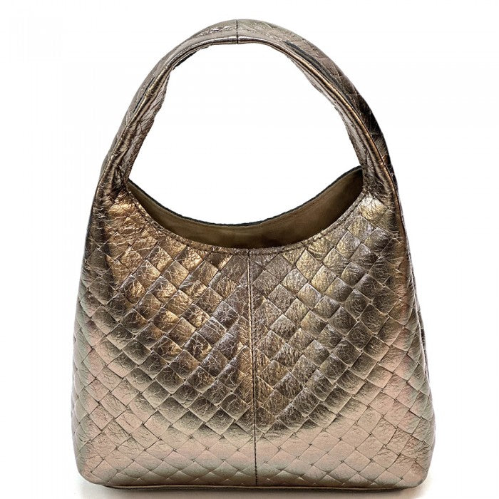 Regina Italian Handmade Quilted Leather Hobo Bag