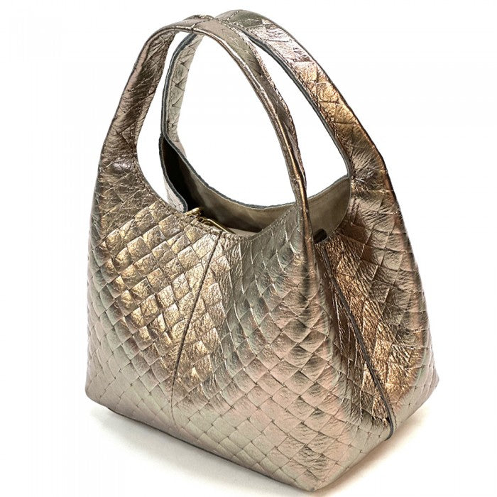 Regina Italian Handmade Quilted Leather Hobo Bag