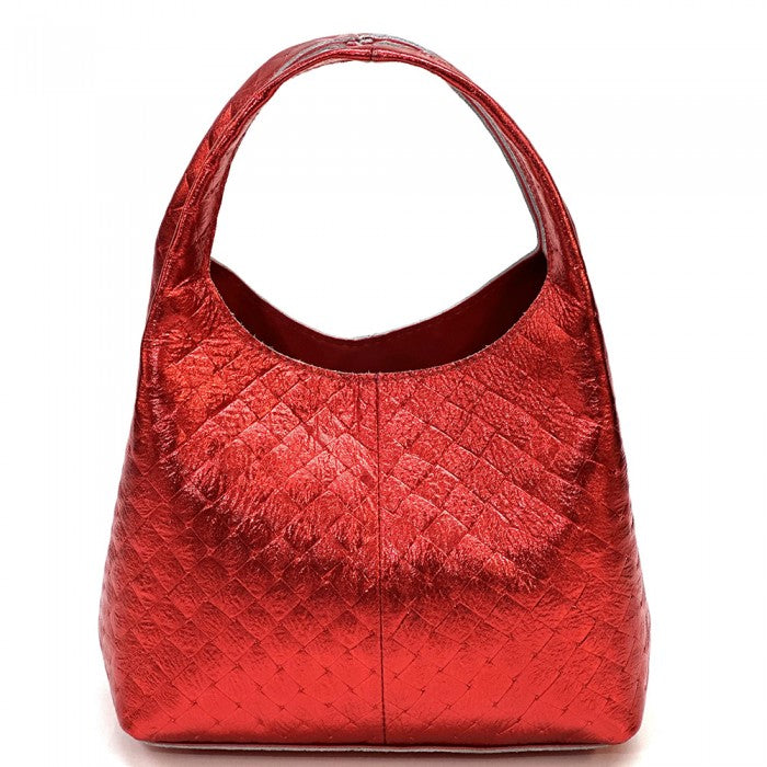Regina Italian Handmade Quilted Leather Hobo Bag
