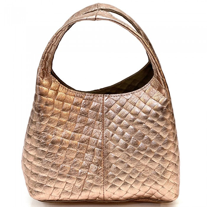 Regina Italian Handmade Quilted Leather Hobo Bag
