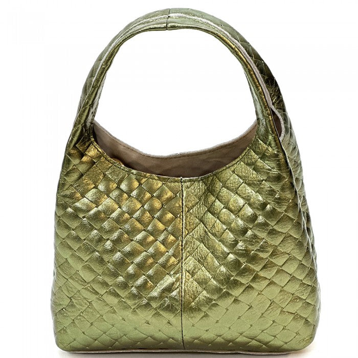 Regina Italian Handmade Quilted Leather Hobo Bag