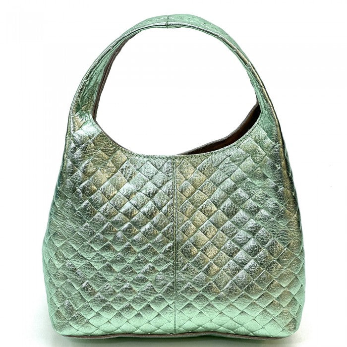 Regina Italian Handmade Quilted Leather Hobo Bag