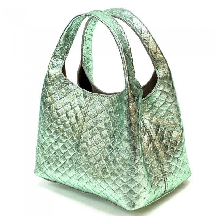 Regina Italian Handmade Quilted Leather Hobo Bag