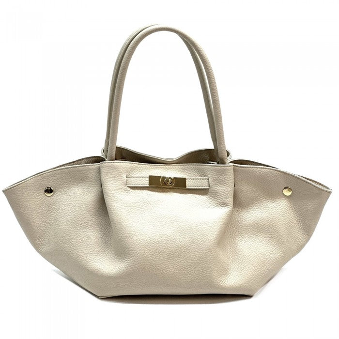 A Vivara Italian leather tote bag with dual handles and a gold-tone twist-lock closure.