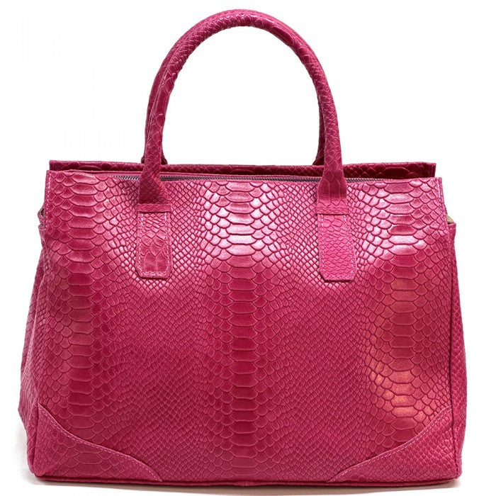 Angela Genuine Leather Bag with Python Print