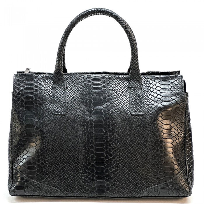 Angela Genuine Leather Bag with Python Print