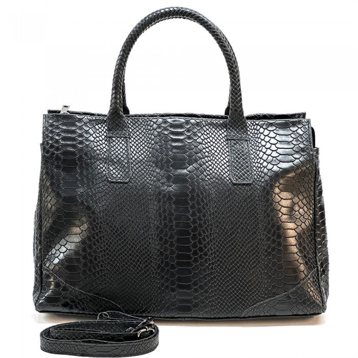 Angela Genuine Leather Bag with Python Print