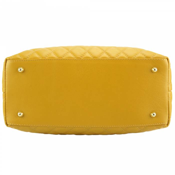 Severa Italian Genuine Leather Quilted Handbag