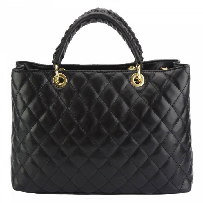 Severa Italian Genuine Leather Quilted Handbag