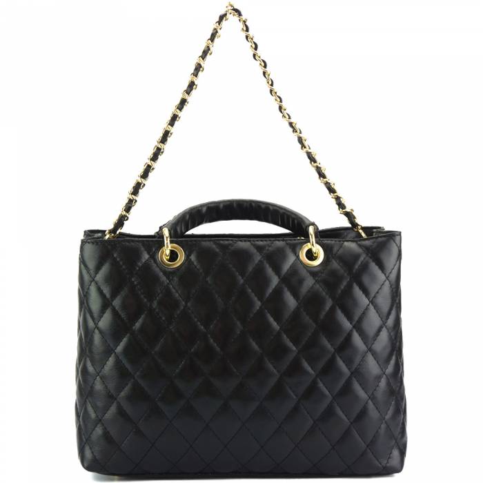 Severa Italian Genuine Leather Quilted Handbag