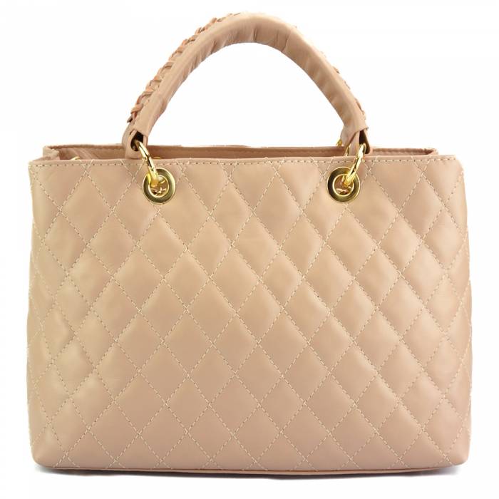 Sac à main matelassé en cuir véritable italien Letizia