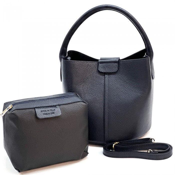 Agostina Leather Bucket Bag