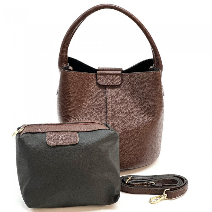 Agostina Leather Bucket Bag