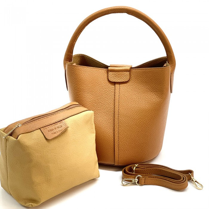 Agostina Leather Bucket Bag