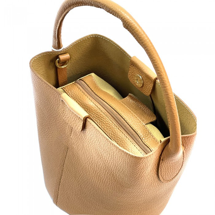 Agostina Leather Bucket Bag