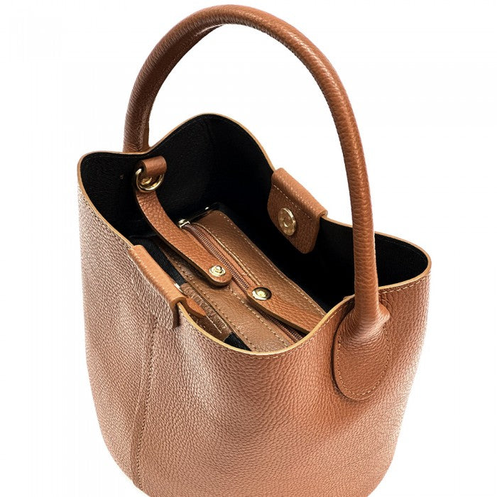 Agostina Leather Bucket Bag