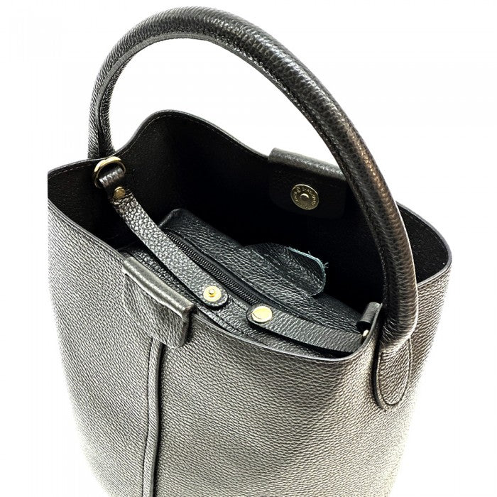 Agostina Leather Bucket Bag