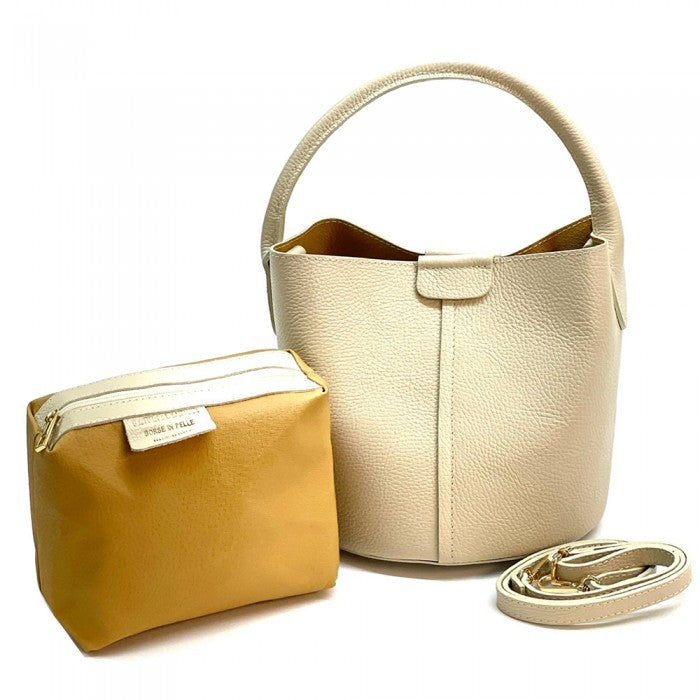 Agostina Leather Bucket Bag