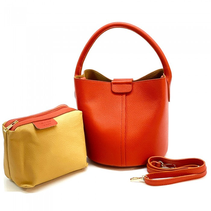 Agostina Leather Bucket Bag