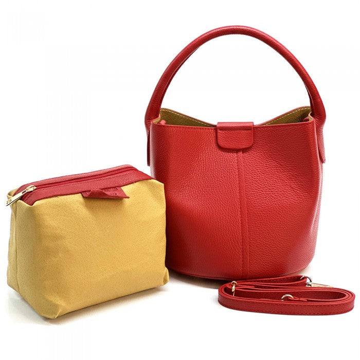 Agostina Leather Bucket Bag