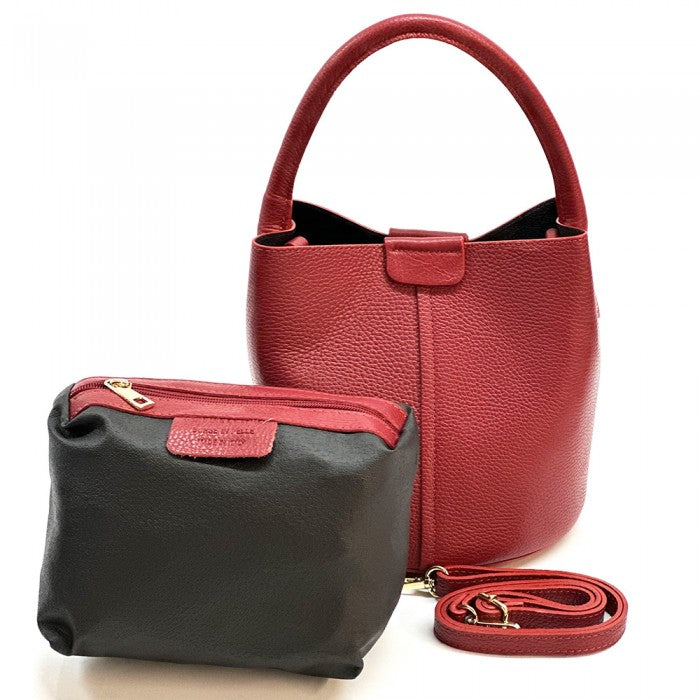 Agostina Leather Bucket Bag