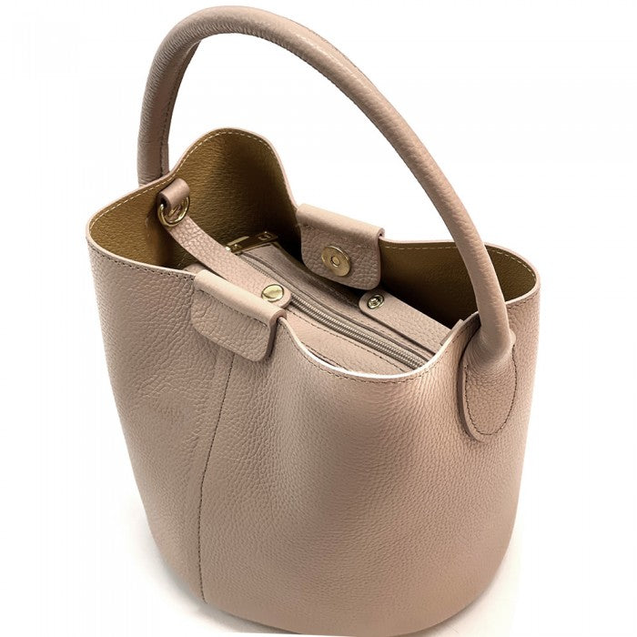 Agostina Leather Bucket Bag