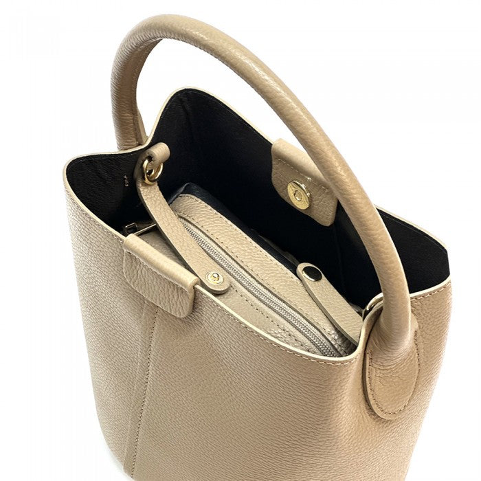 Agostina Leather Bucket Bag