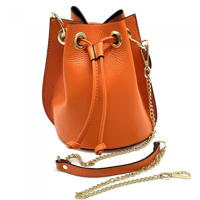 Fiammetta leather bucket bag