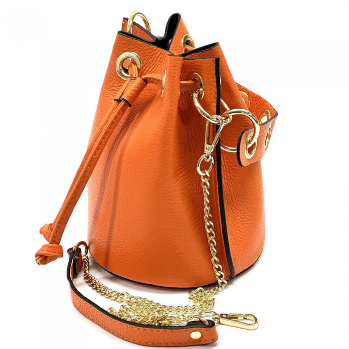 Fiammetta leather bucket bag