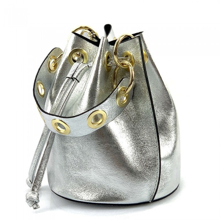 Fiammetta leather bucket bag