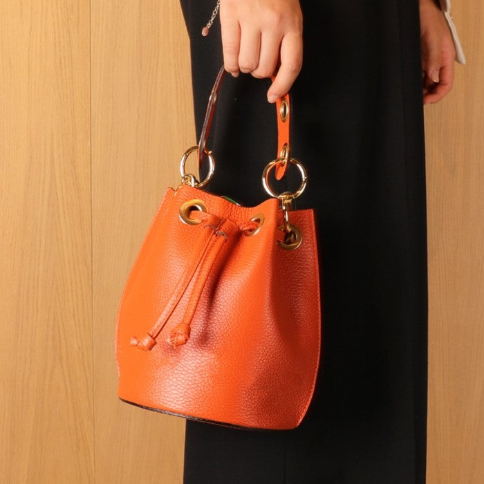 Fiammetta leather bucket bag