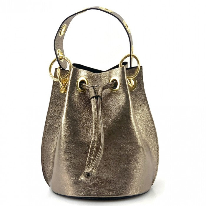 Fiammetta leather bucket bag
