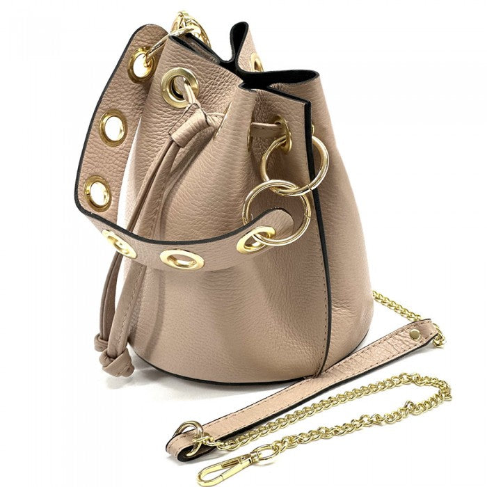 Fiammetta leather bucket bag