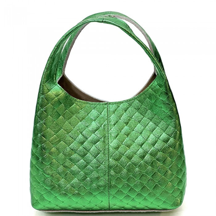 Debora Italian Handmade Quilted Leather Hobo Bag