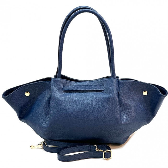 A Vivara Italian leather tote bag with dual handles and a gold-tone twist-lock closure.