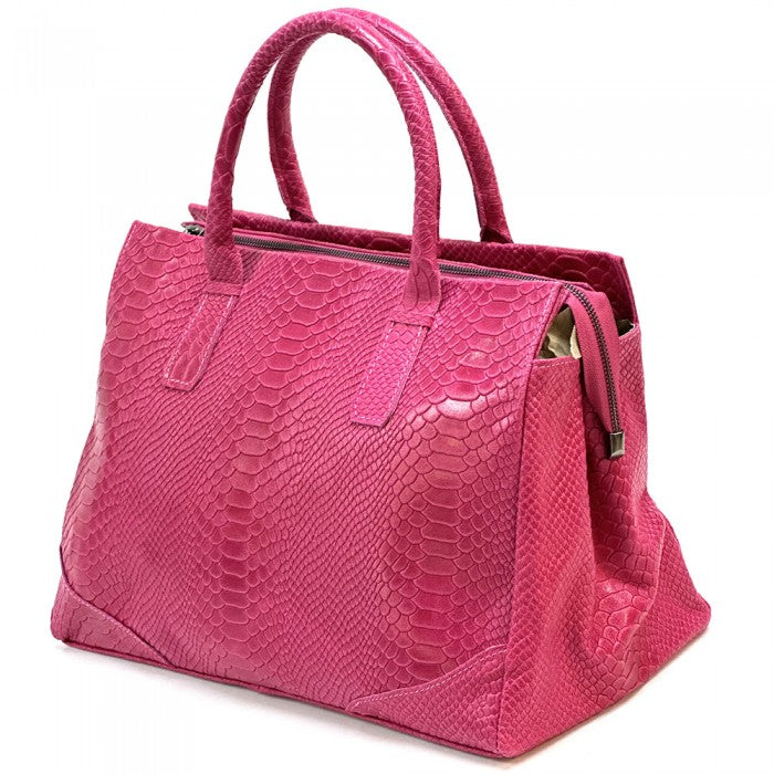 Angela Genuine Leather Bag with Python Print