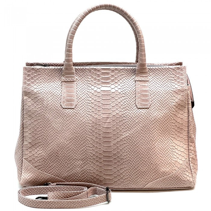 Angela Genuine Leather Bag with Python Print