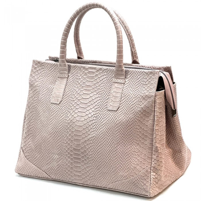 Angela Genuine Leather Bag with Python Print