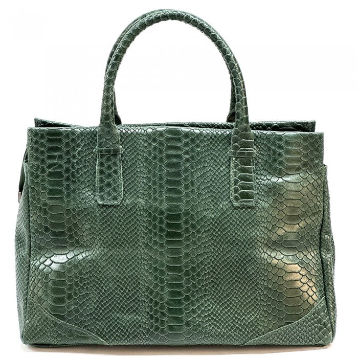 Angela Genuine Leather Bag with Python Print