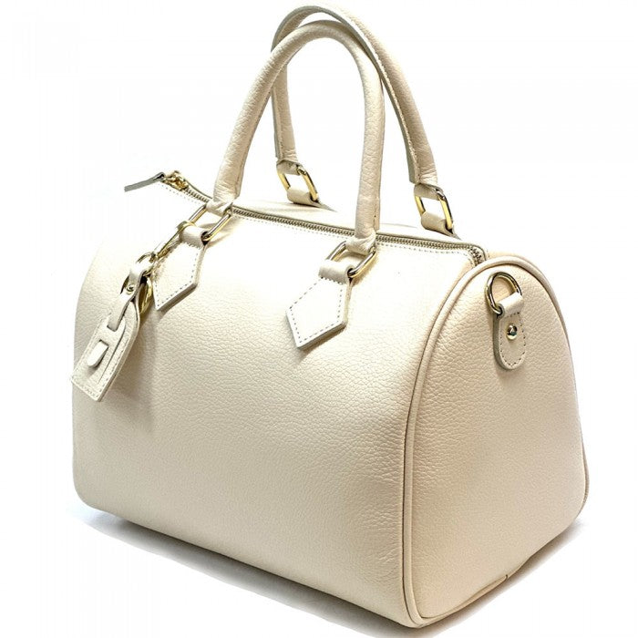 A  Erminia GM cow leather handbag with visible texture, two handles, and metallic hardware.