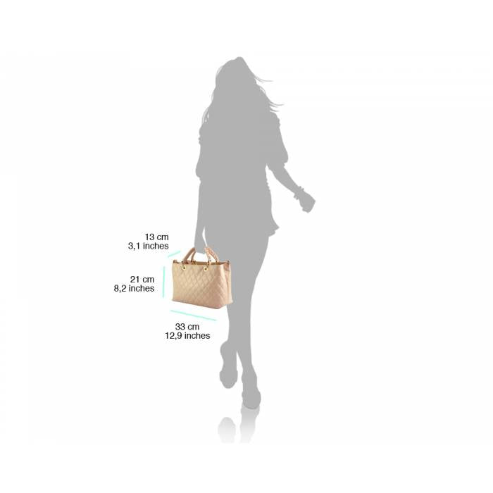 Sac à main matelassé en cuir véritable italien Letizia 
